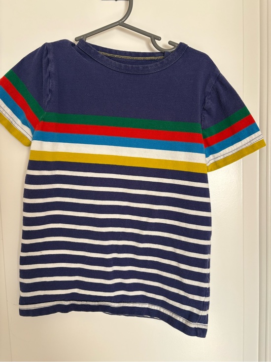 Mini Boden Other - Mini Boden boys Navy Stripe Tee with Multicolor Chest Stripes